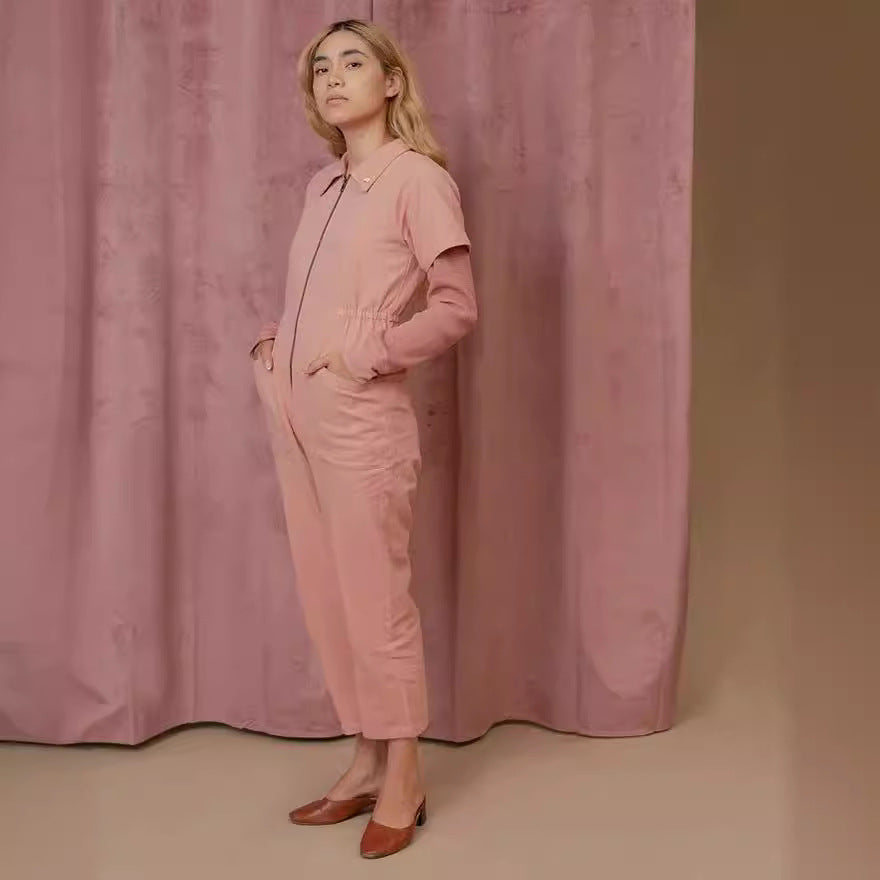 Damen legerer Jumpsuit mit praktischen Taschen und Reißverschluss Heidi-Mode