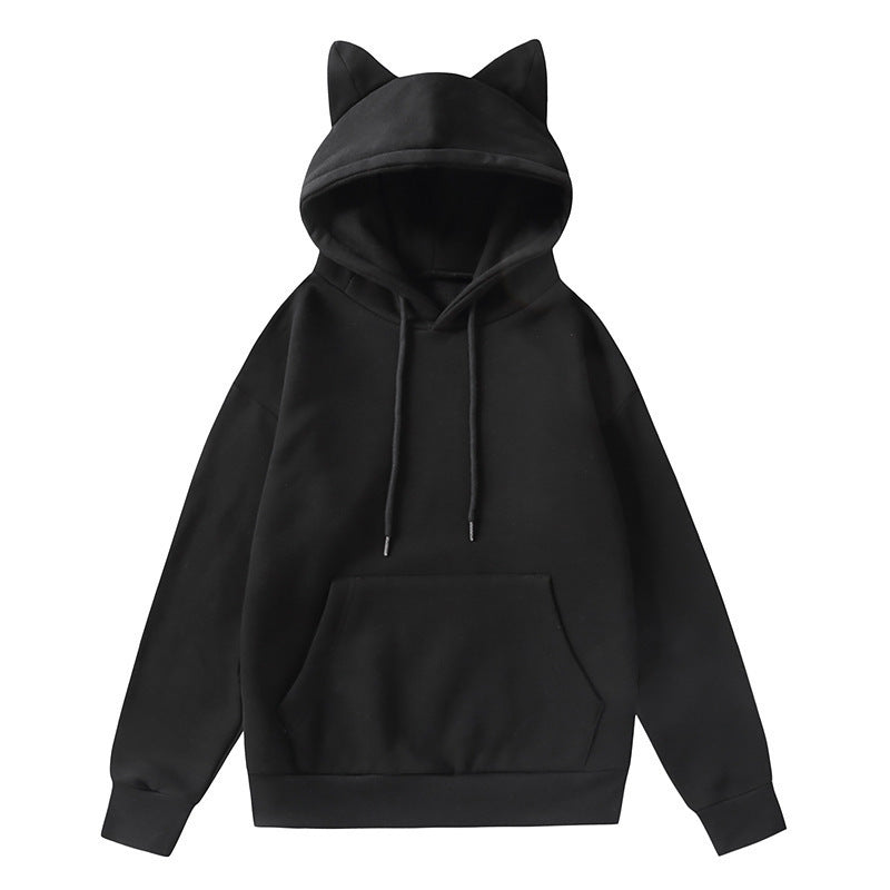 Damen Hoodie mit Katzenohren und Kängurutasche Heidi-Mode