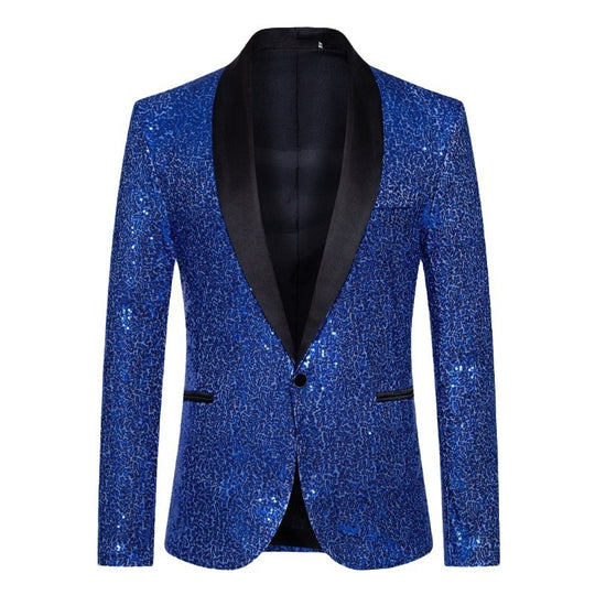 Herren glamouröser Pailletten-Blazer mit modernem Schnitt Heidi-Mode
