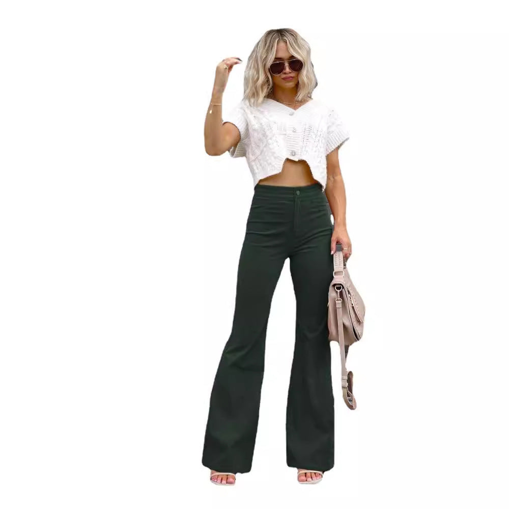 Damen Flared Jeans mit hohem Bund und figurformendem Schnitt Heidi-Mode