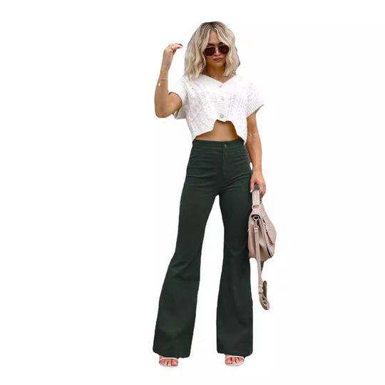 Damen Flared Jeans mit hohem Bund und figurformendem Schnitt Heidi-Mode