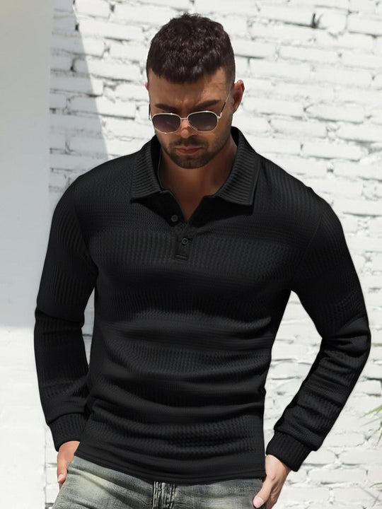 Herren Langarm Poloshirt Heidi-Mode