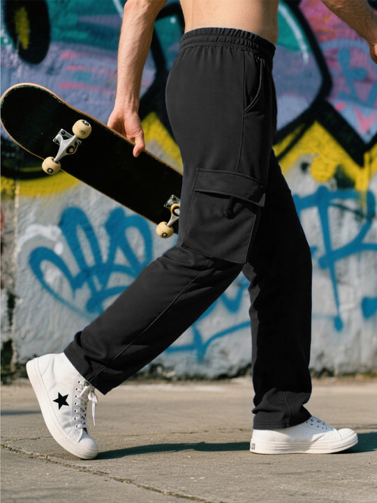 Herren Sportliche Cargo-Hose mit praktischen Taschen und elastischem Bund Heidi-Mode