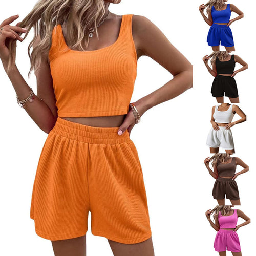 Damen Legeres Kurzarm Oberteil und Shorts Set Heidi-Mode