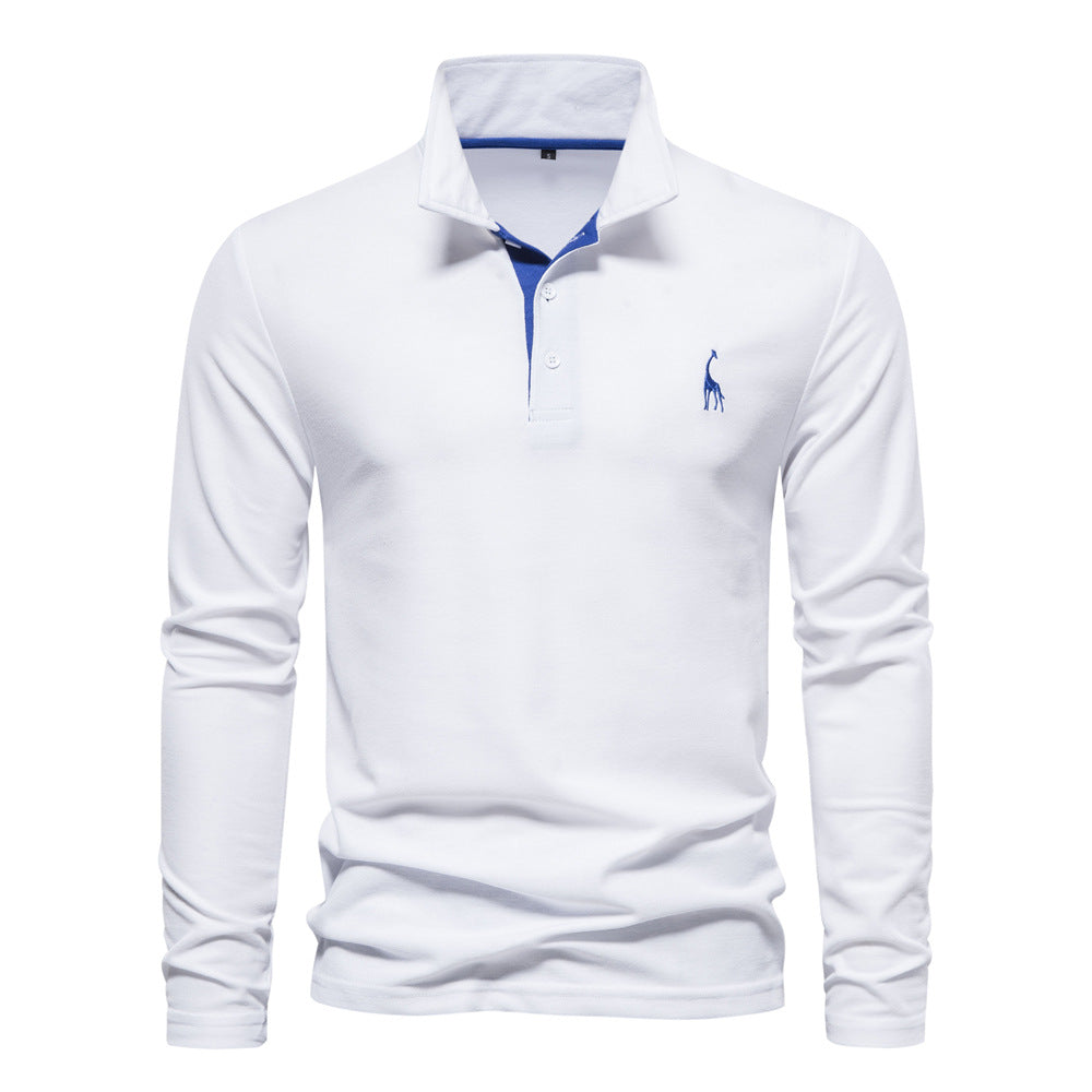 Herren Langarm Poloshirt mit modernem Kragen und atmungsaktiver Baumwollqualität Heidi-Mode