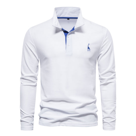 Herren Langarm Poloshirt mit modernem Kragen und atmungsaktiver Baumwollqualität Heidi-Mode