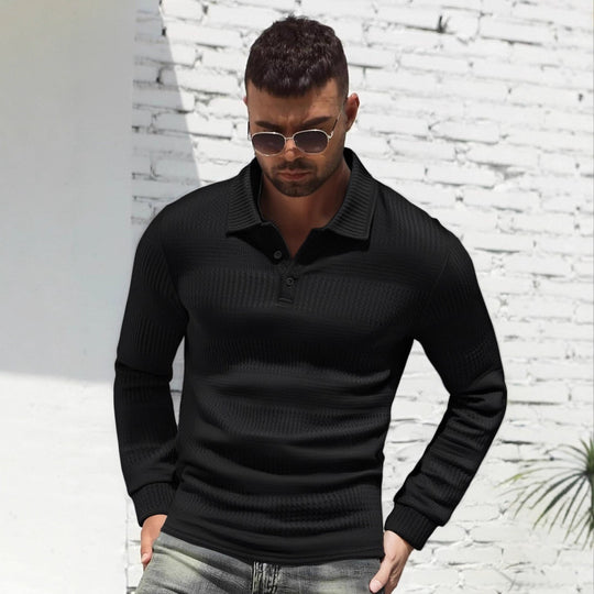 Herren Langarm Poloshirt Heidi-Mode