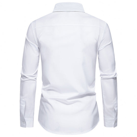 Herren elegantes Slim-Fit Hemd mit kontrastierendem Kragen und hochwertigen Stoffdetails Heidi-Mode