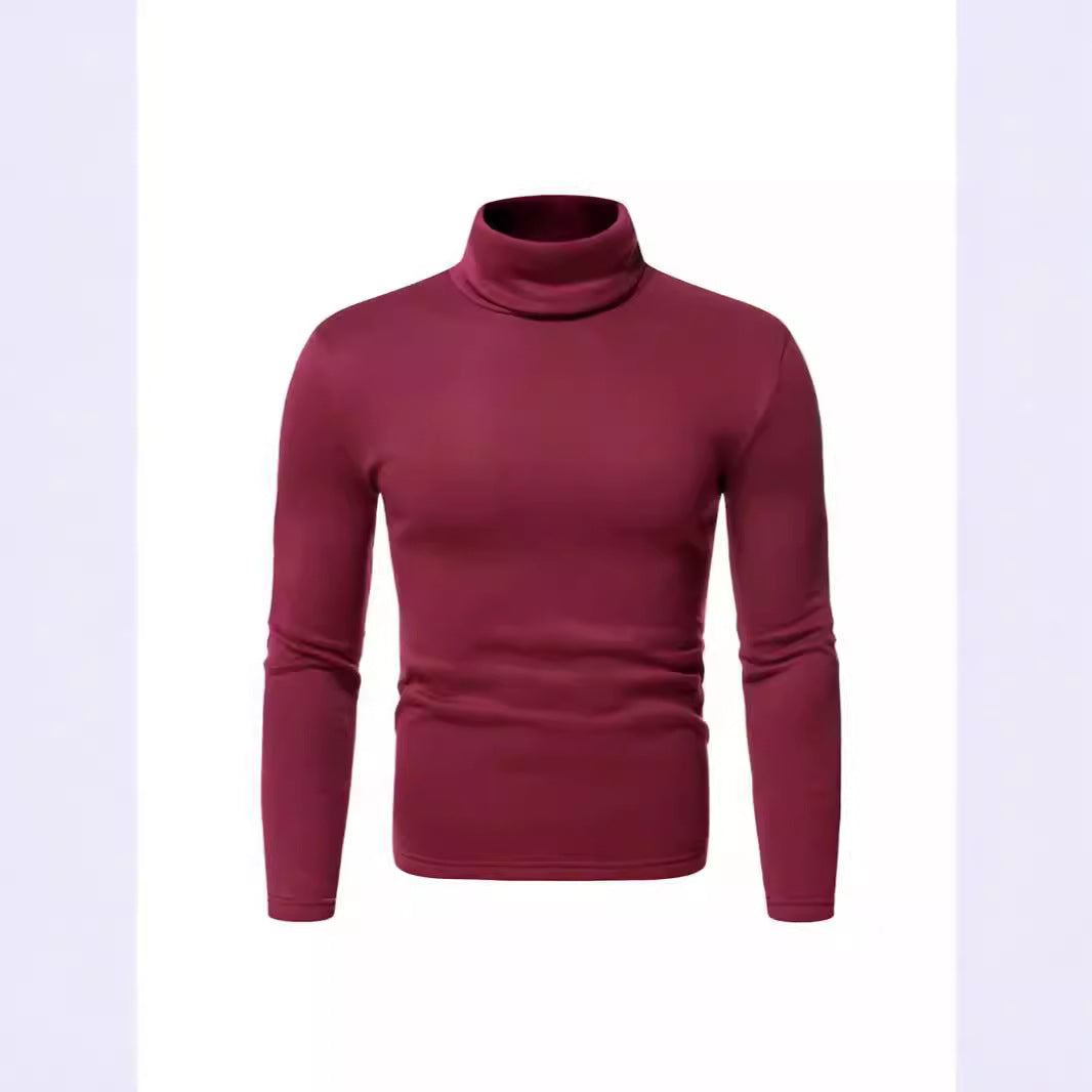 Herren Rollkragenpullover aus weichem Baumwollmix mit körperbetontem Schnitt Heidi-Mode