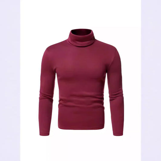 Herren Rollkragenpullover aus weichem Baumwollmix mit körperbetontem Schnitt Heidi-Mode