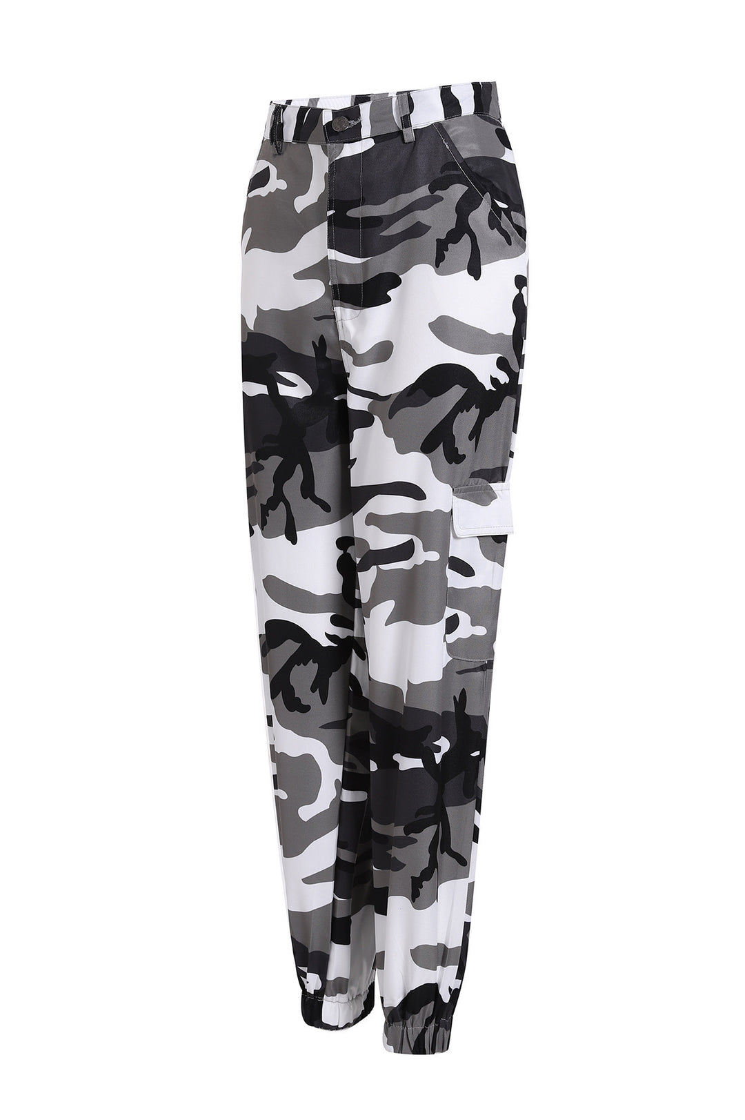 Damen Cargohose im modernen Camouflage-Stil mit elastischem Bund und Taschen Heidi-Mode