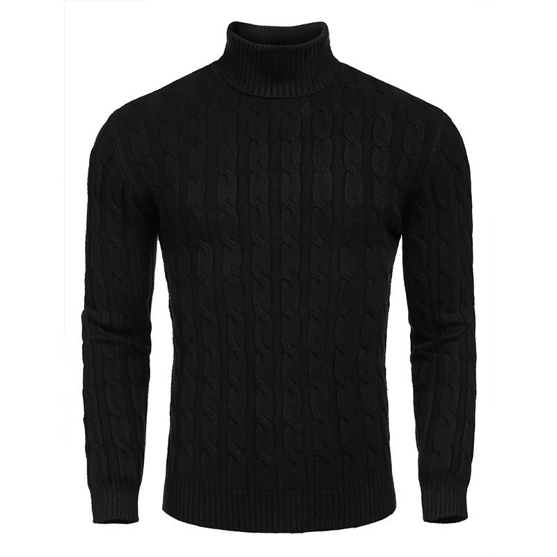 Herren modischer Rollkragenpullover mit Zopfmuster Heidi-Mode