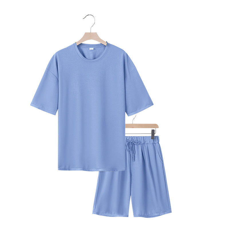 Herren Freizeit-Set mit bequemem T-Shirt und Shorts aus atmungsaktiver Baumwolle Heidi-Mode