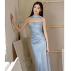 Heidi-Mode | Damen Strapless Maxi Abendkleid figurbetont & elegant