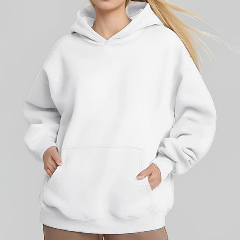 Damen Lockere Kapuzenpullover aus weichem Fleece mit Kängurutasche Heidi-Mode