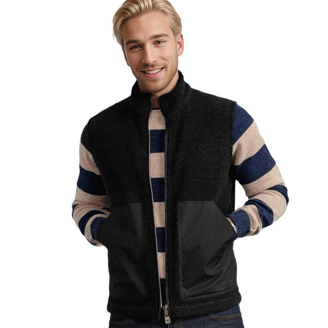 Damen Fleece-Weste mit hohem Kragen und weichen Taschen Heidi-Mode