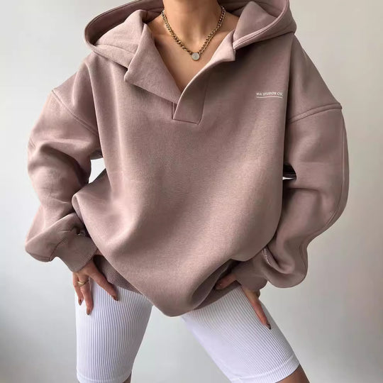 Damen oversized Kapuzenpullover mit lässigem Schnitt und sportlicher Ästhetik Heidi-Mode
