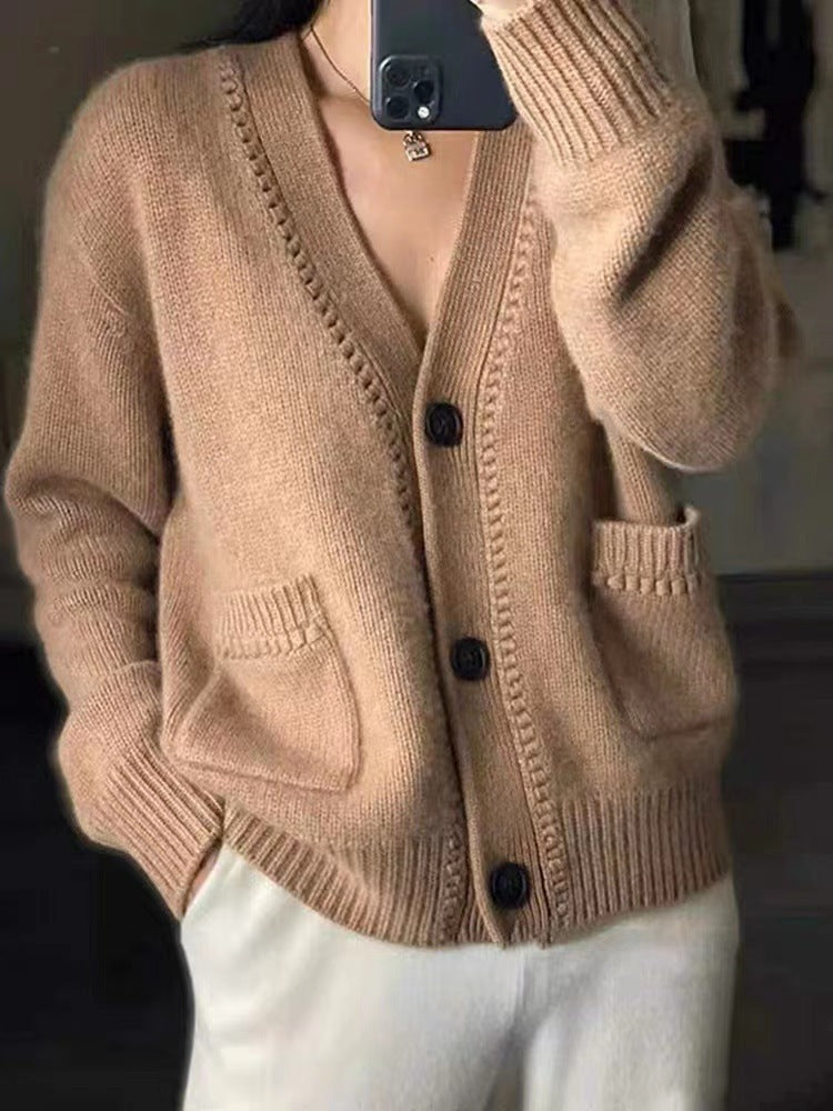 Damen Strickjacke im lässigen Oversized-Stil Heidi-Mode