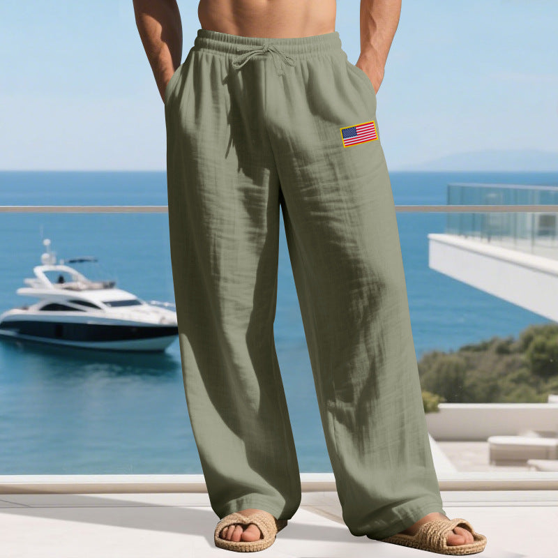 Herren lässige Freizeithose mit elastischem Bund und praktischen Seitentaschen Heidi-Mode