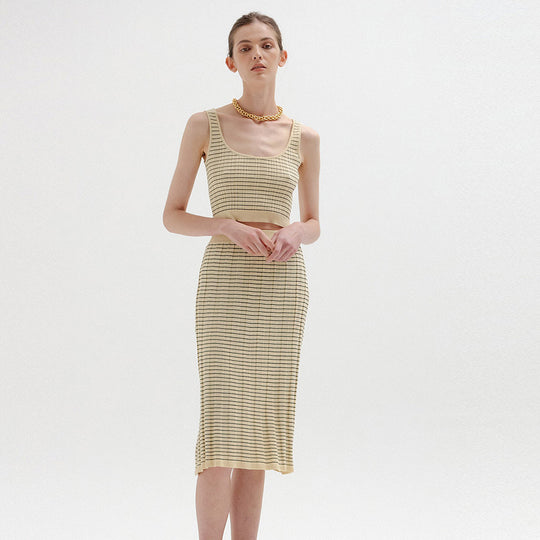 Damen elegantes Strickensemble mit Knopfleiste und hohem Kragen Heidi-Mode