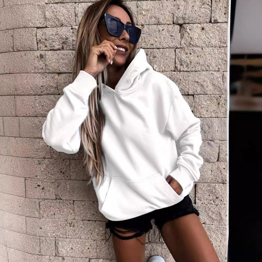 Damen Kapuzenpullover mit weichem Fleece-Innenfutter und lässigem Schnitt Heidi-Mode