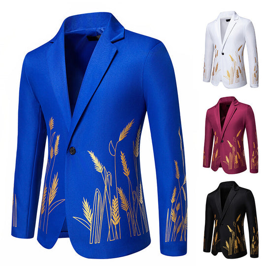 Damen Eleganter Blazer mit kunstvollem Pflanzenmuster und feiner Textur Heidi-Mode