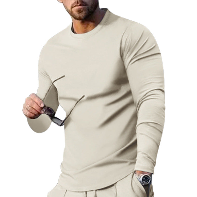 Herren hochwertiges Langarmshirt mit stylishem Rundhalsund und weicher Baumwollmischung Heidi-Mode