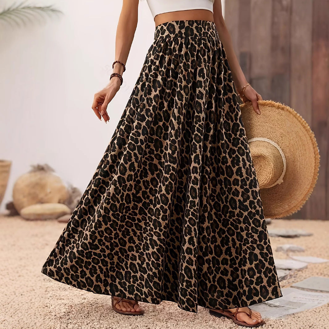 Damen Maxirock mit breitem Bund und voluminösem Schnitt Heidi-Mode