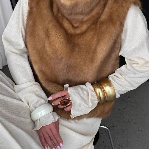 Damen kuschelige Kunstfell-Wickelschal Heidi-Mode