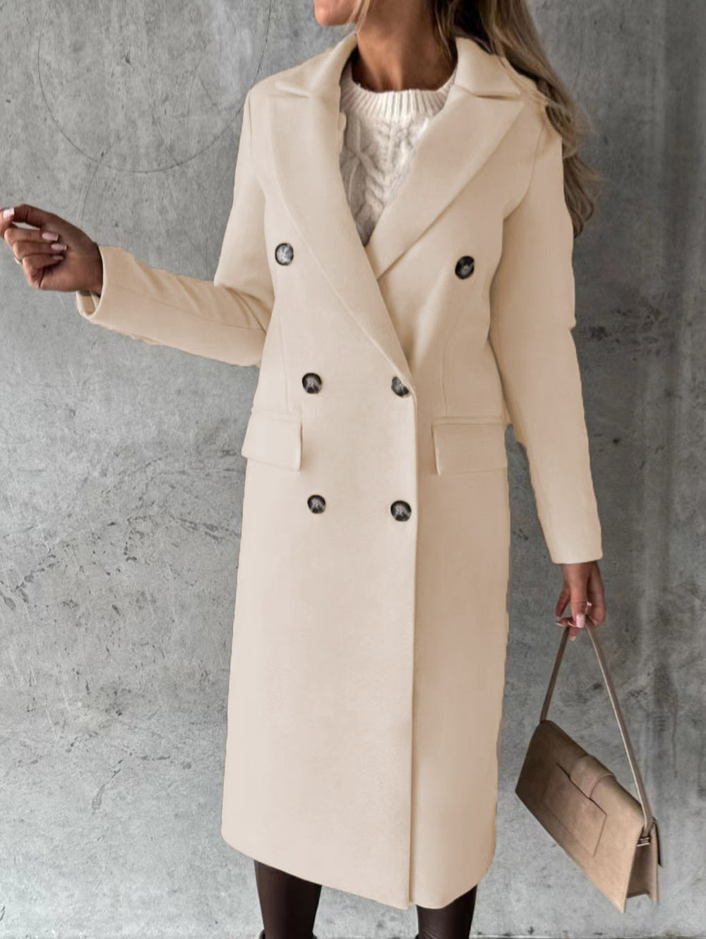 Damen Eleganter doppelt-gesetzter Trenchcoat Heidi-Mode