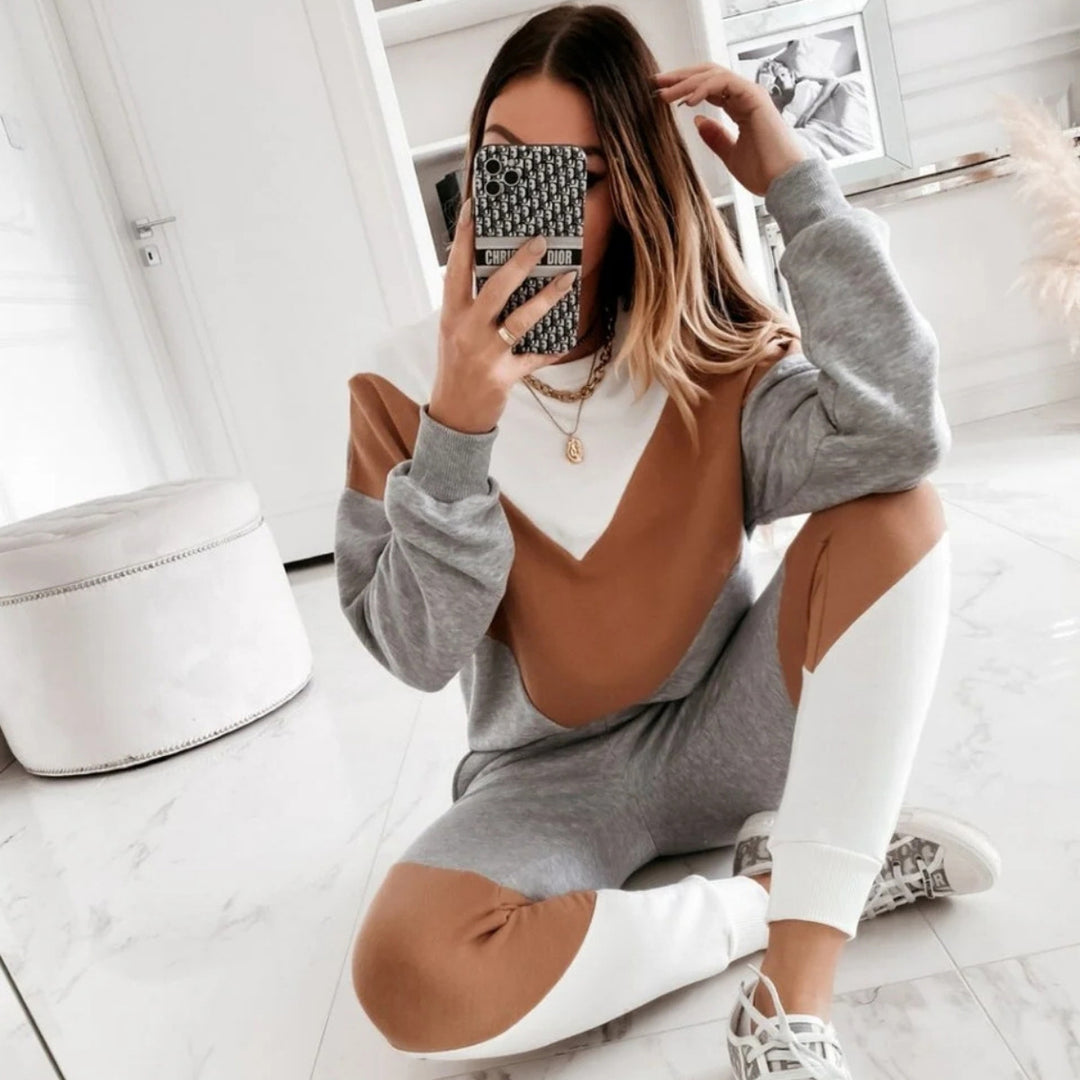 Damen Sportliches Lounge-Set mit geometrischem Design und hoher Atmungsaktivität Heidi-Mode