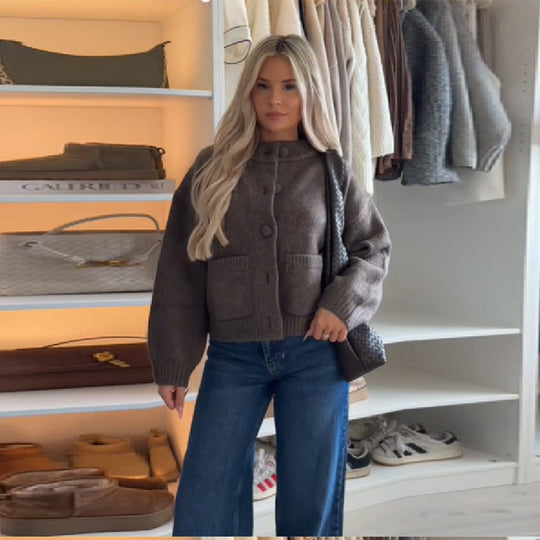 Damen Oversized Strickjacke Heidi-Mode