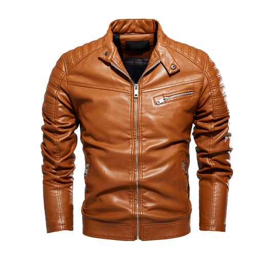 Herren Kunstlederjacke im stylishen Design mit robusten Details Heidi-Mode