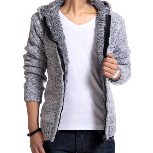Herren kuschelige Strickjacke mit hochwertigem Innenfutter Heidi-Mode