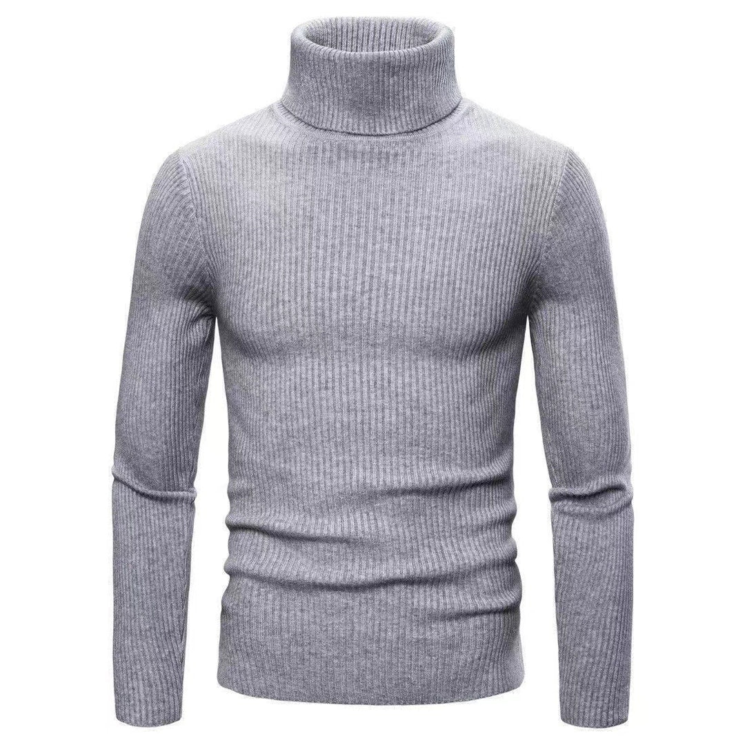 Herren Hochwertiger Rollkragenpullover aus feiner Rippstruktur Heidi-Mode
