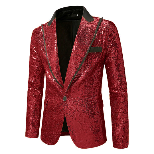 Herren Glitzernder Smokingblazer aus hochwertigem Satin Heidi-Mode