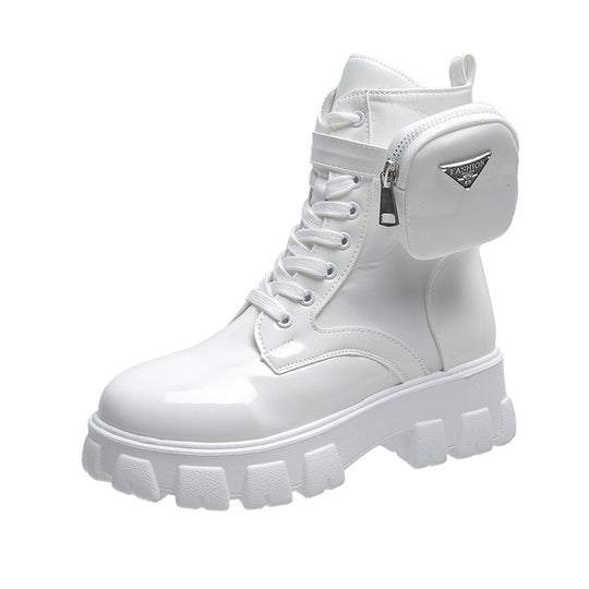 Damen Fashion Stiefel mit praktischer Taschen-Option und auffälliger Sohle Heidi-Mode