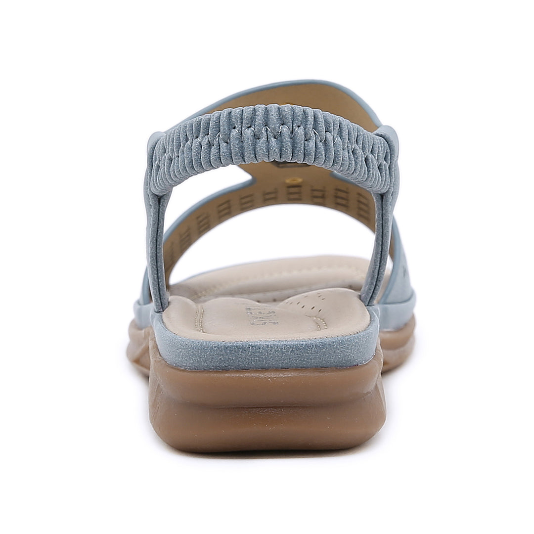 Damen Komfortable Sandalen mit atmungsaktiver Lochstruktur und modischer Schnallenapplikation Heidi-Mode