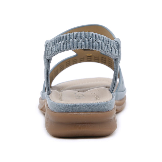 Damen Komfortable Sandalen mit atmungsaktiver Lochstruktur und modischer Schnallenapplikation Heidi-Mode