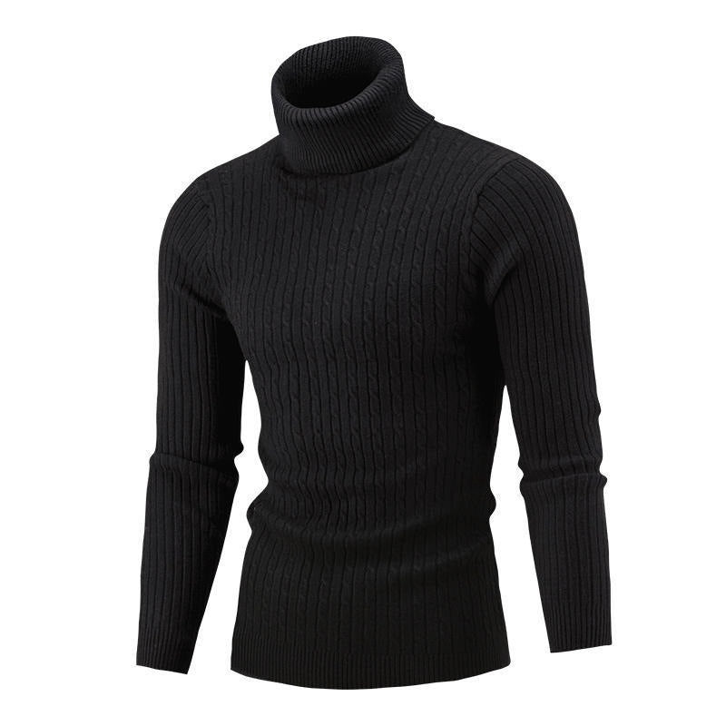 Herren Rollkragenpullover mit strukturiertem Zopfmuster und modernem Schnitt Heidi-Mode