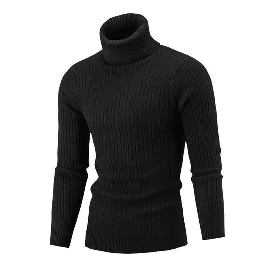 Herren Rollkragenpullover mit strukturiertem Zopfmuster und modernem Schnitt Heidi-Mode
