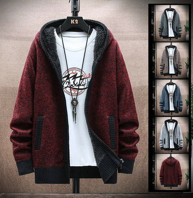 Herren Strickjacke mit asymmetrischem Reißverschluss und praktischen Taschen Heidi-Mode