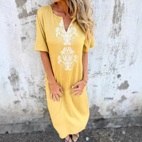 Damen Sommerliches Kleid mit aufwendiger Stickerei Heidi-Mode