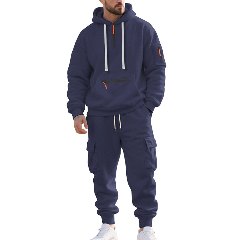 Freizeitanzug Herren mit Hoodie und Cargo Jogginghose