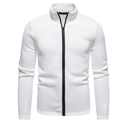 Herren Fleecejacke mit hohem Kragen und praktischem Reißverschluss Heidi-Mode