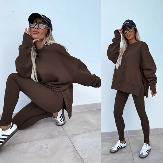 Damen lässiger Oversized-Sweater und leggings im Set Heidi-Mode