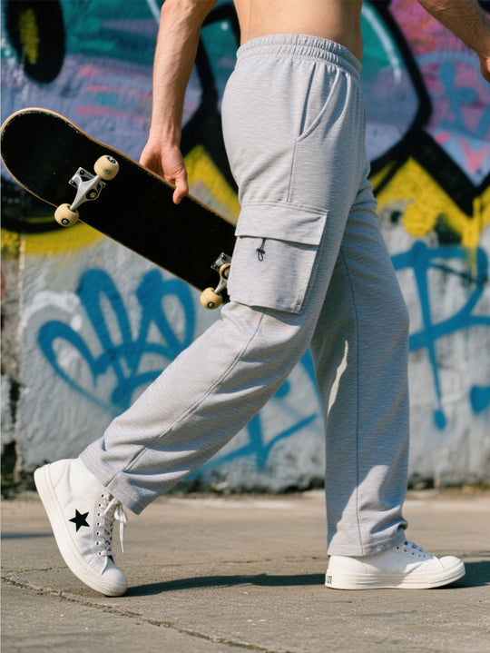 Herren Sportliche Cargo-Hose mit praktischen Taschen und elastischem Bund Heidi-Mode