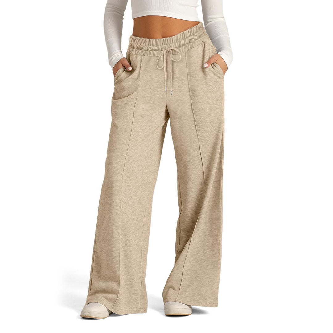 Damen weite Freizeithose mit elastischem Bund und praktischen Taschen Heidi-Mode