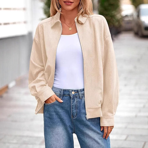 Damen lässige Übergangsjacke mit hohem Kragen und Reißverschluss Heidi-Mode