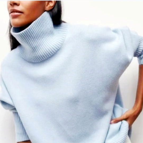 Damen Modischer Rollkragenpullover aus weichem Material Heidi-Mode